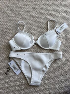 White GIGI C Cut Out Bikini Set